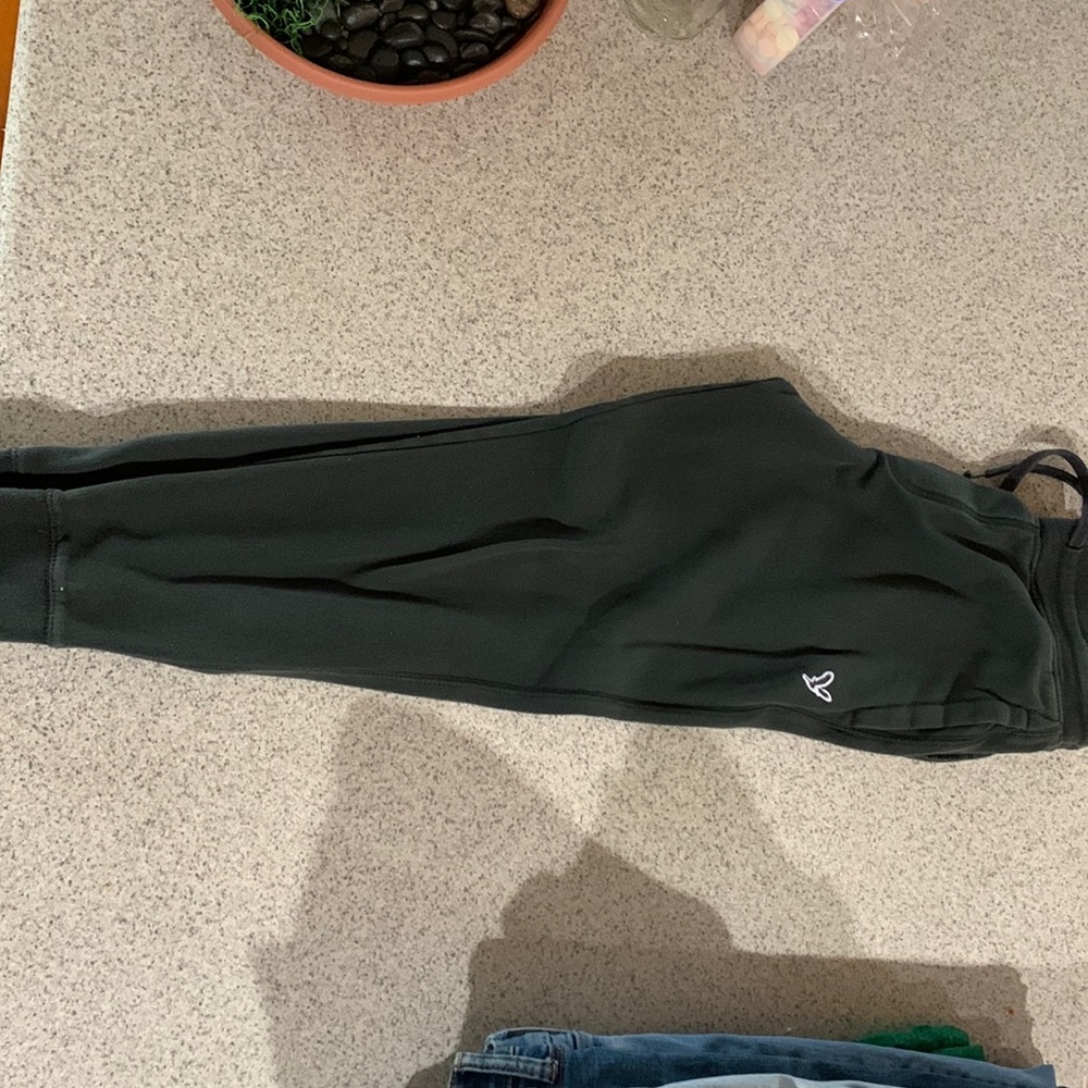 American Eagle Joggers, they’re adult small but shrunk a bit in the wash.